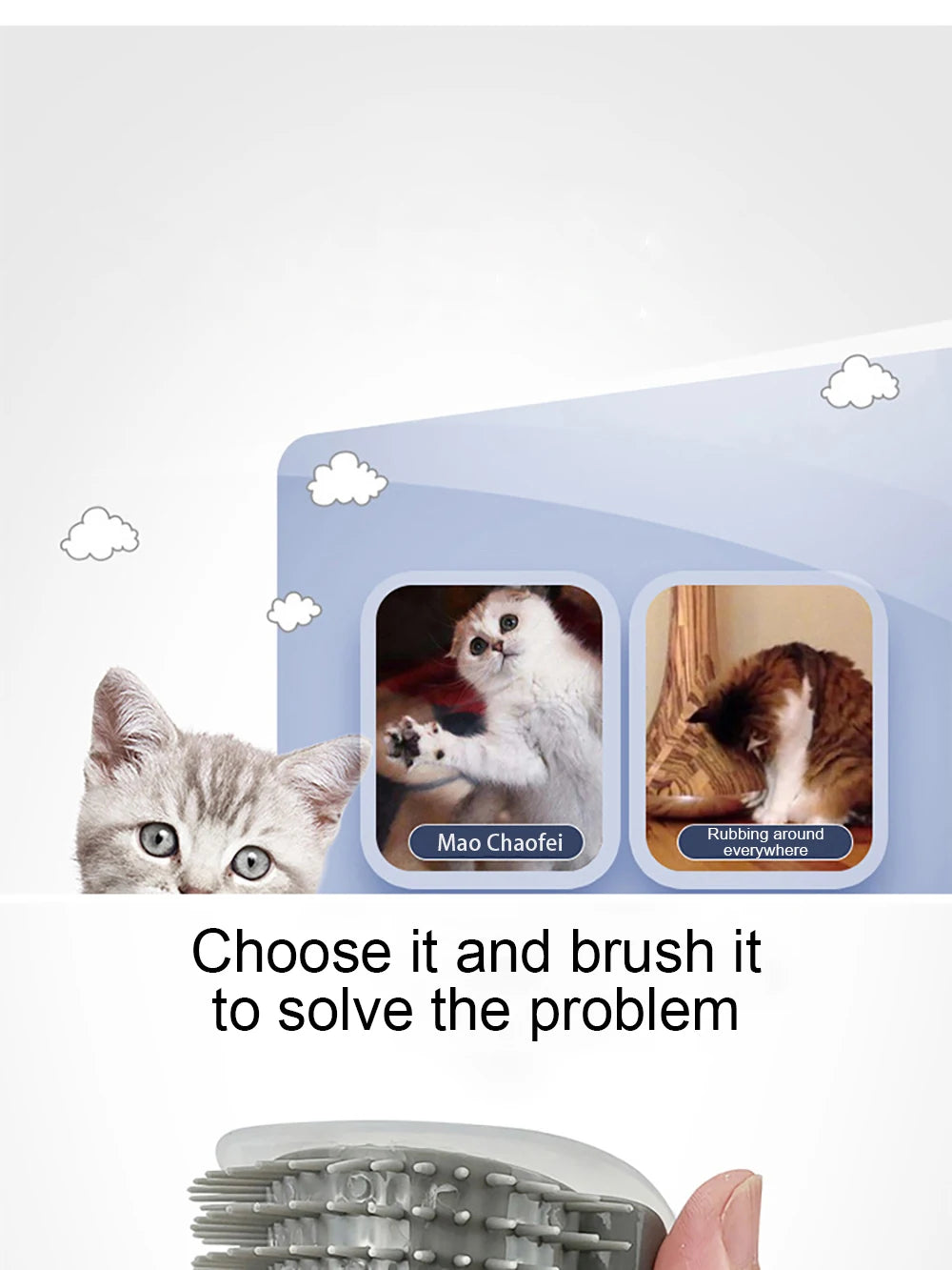 Best-selling Item Massager for Cats PP Material Pets Goods Brush Remove Hair Comb Grooming Table Dogs Care Royal