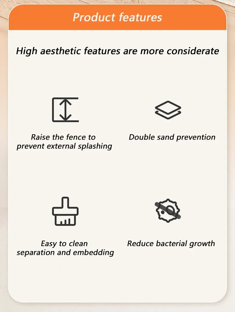 Cat Litter Box Thickening Kitty Sandbox Semi-enclosed High Side Splashproof Pet Bedpans with Litter Scoop Cleaning Cat Supplies