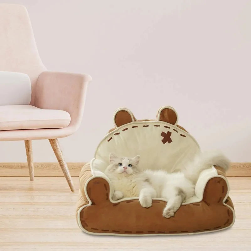 Pet Sofa Playing Fashion Home Decoration Kitten Warm Pet House Dog Sofa Nest Cat Bed for Pet Small Medium Dogs Cats Home Indoor