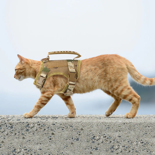 Tactical Cat Harness – Adjustable Military Vest for Cats & Small Dogs | Escape-Proof, Padded & Training Control Handle All orders ship fast from our USA warehouse 🇺🇸 (3-7 days)